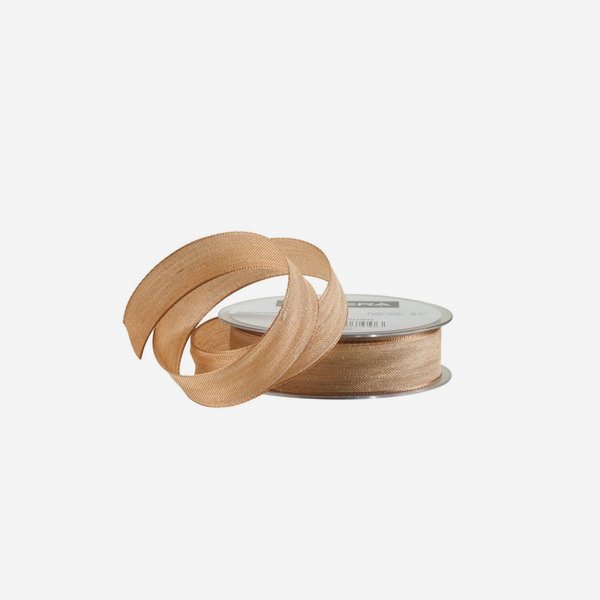 Ribbon with wire, light brown