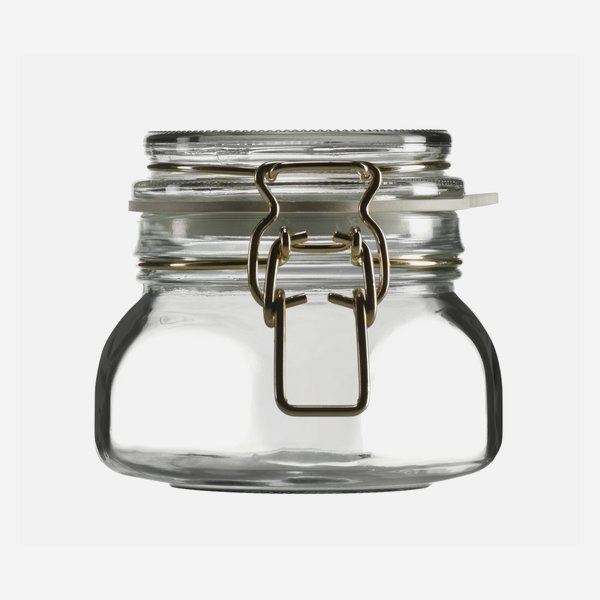 Swing top jar 314ml, white, square
