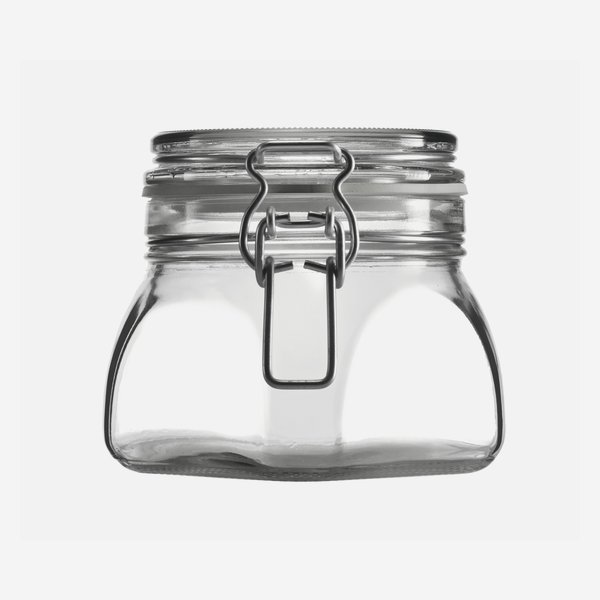 Swing top jar 550ml, white, square