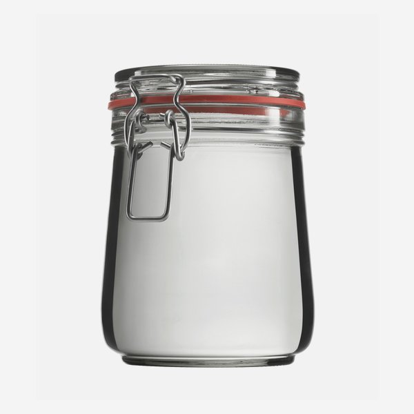 Swing top jar 800ml, white, round