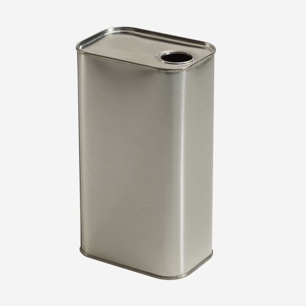 Oil tin 1000ml, silver, inside and outside blank