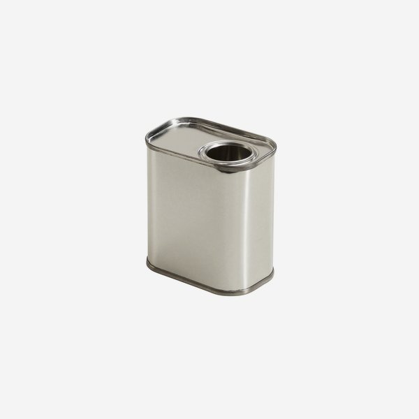 Oil tin 175ml, silver, inside and outside blank