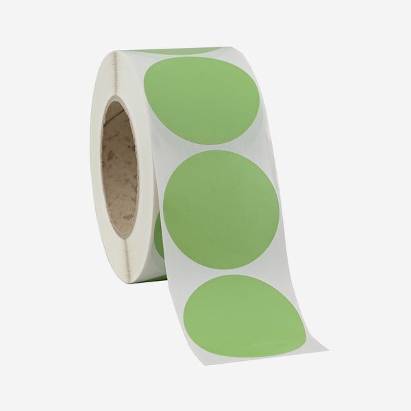 Label 65x65mm, green, round