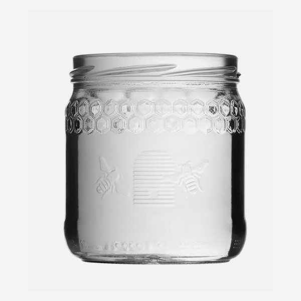 Honey jar 410ml, white, mouth: TO82