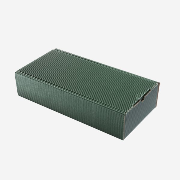 Gift box with open flute, green, 375/170/83