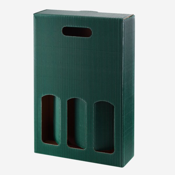 Gift box with open flute, green, 360/237/79