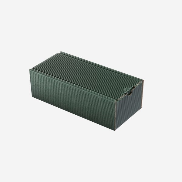 Gift box with open flute, green, 255/100/80