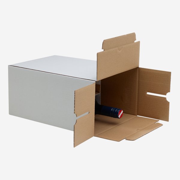 Packaging cardboard box for 6 wine bottles
