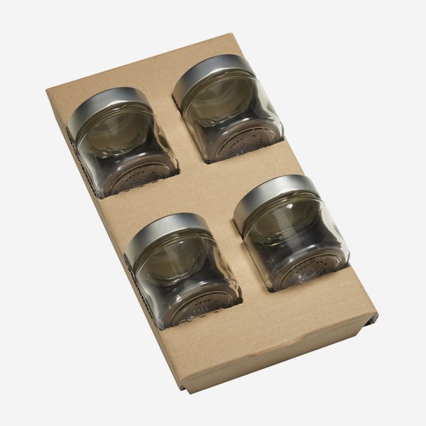 cardboard box insert for 4 Factum Jars Fac-125