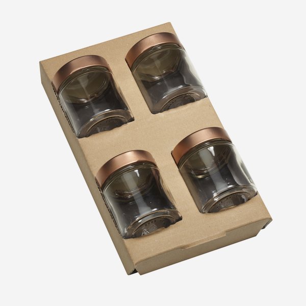 cardboard box insert for 4 Factum Jars Fac-154