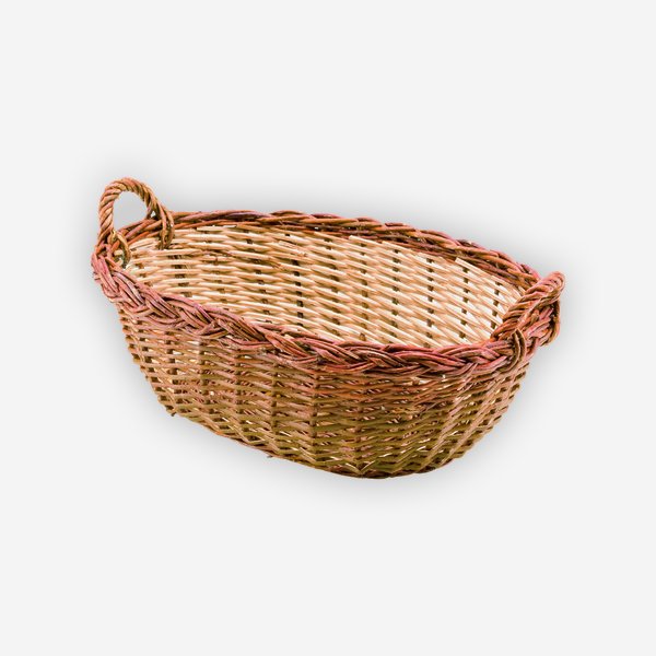 Wicker basket, plaited, oval