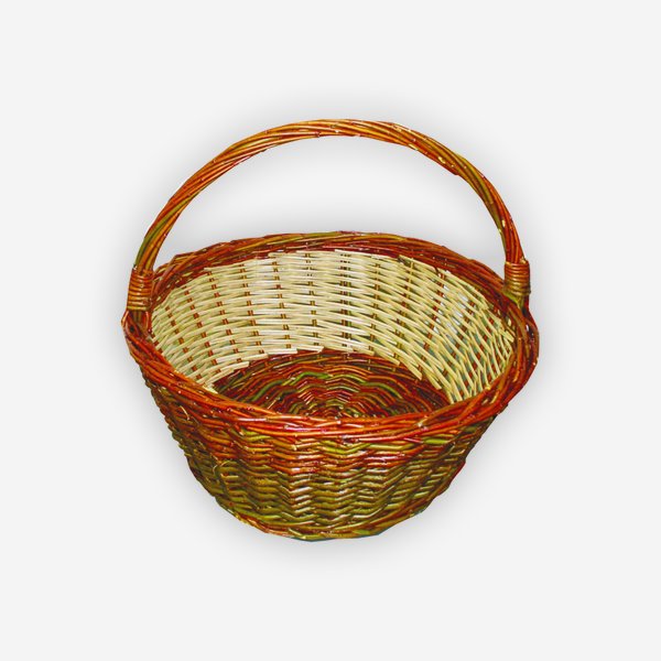 Wicker basket "RUSTICA", plaited, round