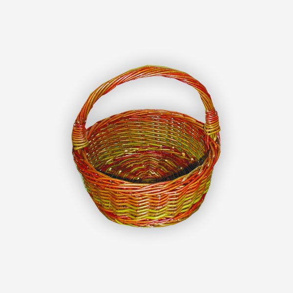 Wicker basket "SAHRA", plaited, round