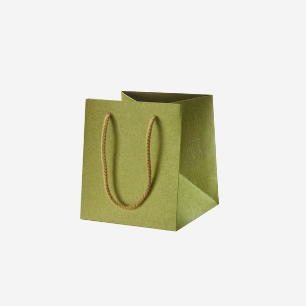 Gift carrier bag, green, without window