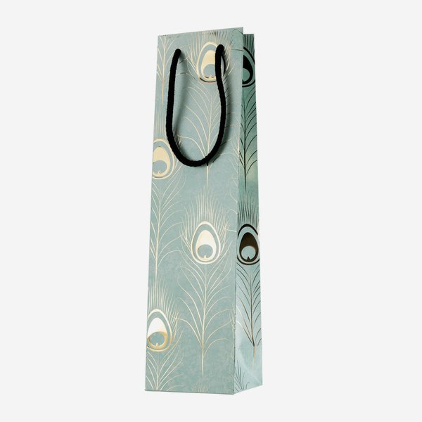 Bottle carrier bag, peacock feather, 100/90/380