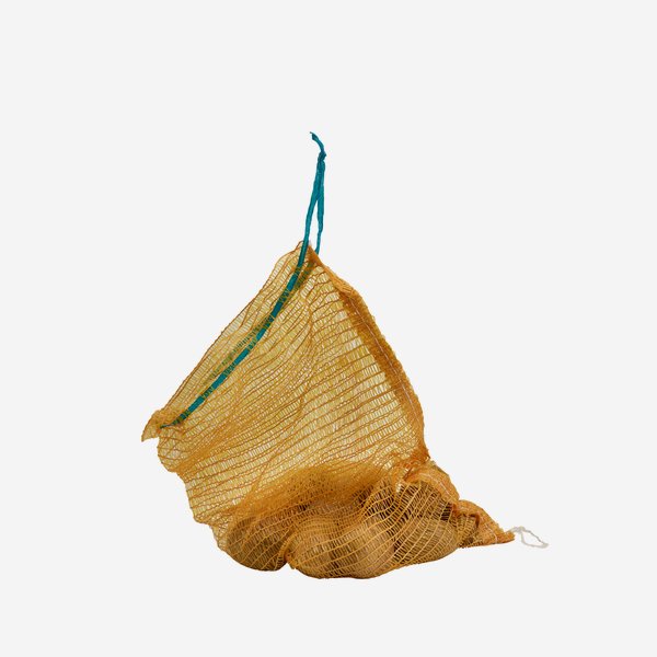Net sack yellow 10kg with drawstring, neutral