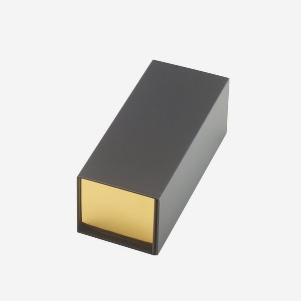 Opal folding box, black-matt, gold-glossy