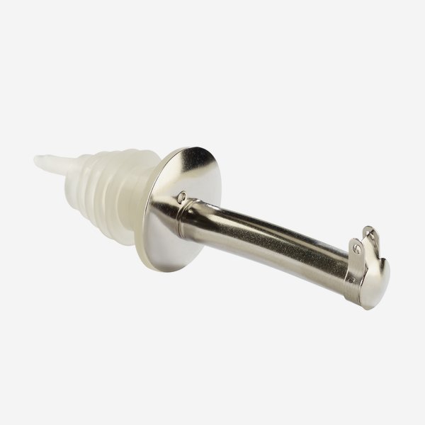 Stainless steel pourer with rubber plates