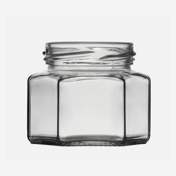 Hexagonal jar 106ml, white, mouth: TO53