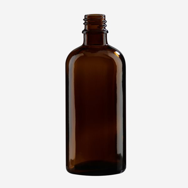 Dropper bottle 100ml, brown, mouth: GL-18