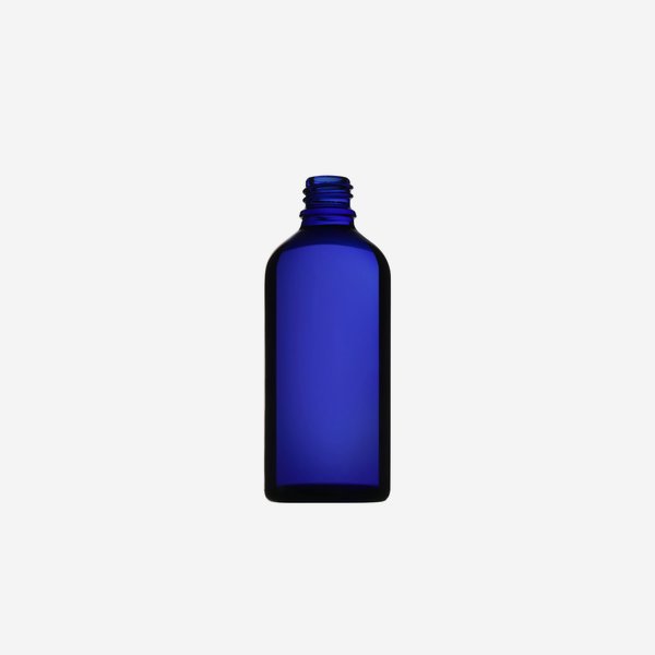 Dropper bottle 100ml, blue, mouth: GL-18