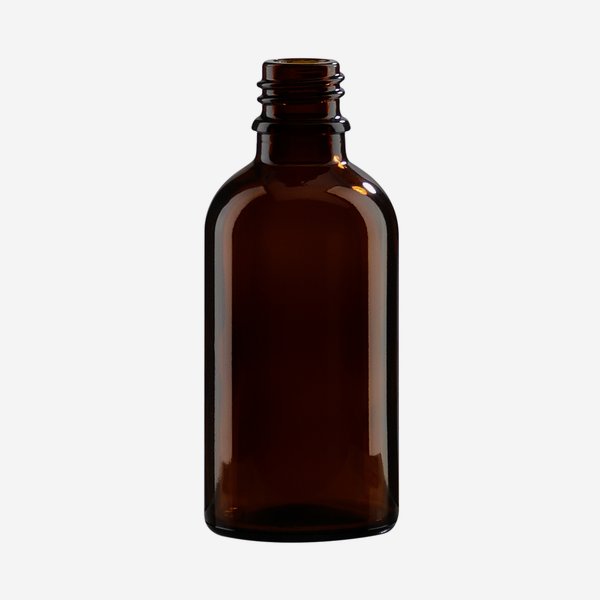 Dropper bottle 50ml, brown, mouth: GL-18