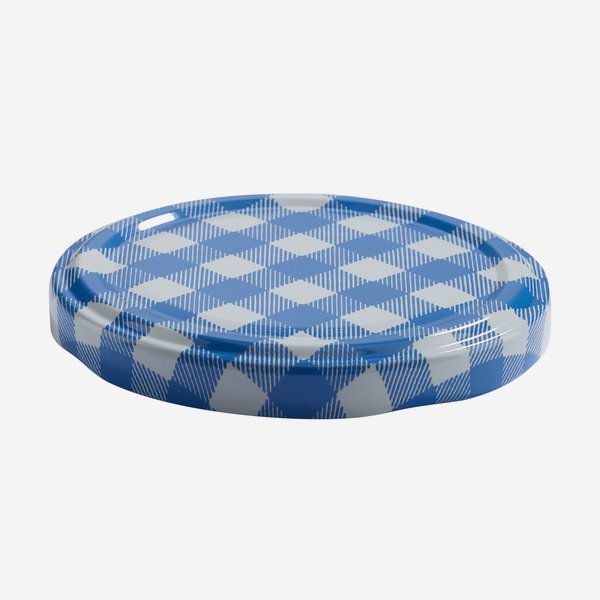 Twist Off Cap, ø70mm, blue-white checkered