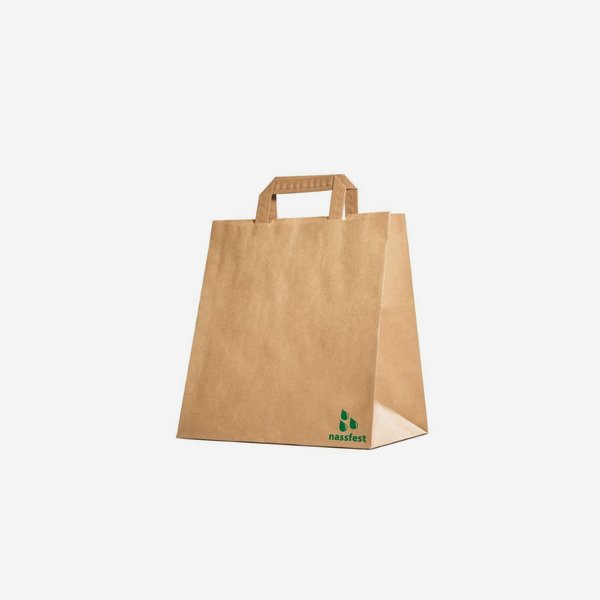 Paper carrying bag wetproof, brown, 260/170/280