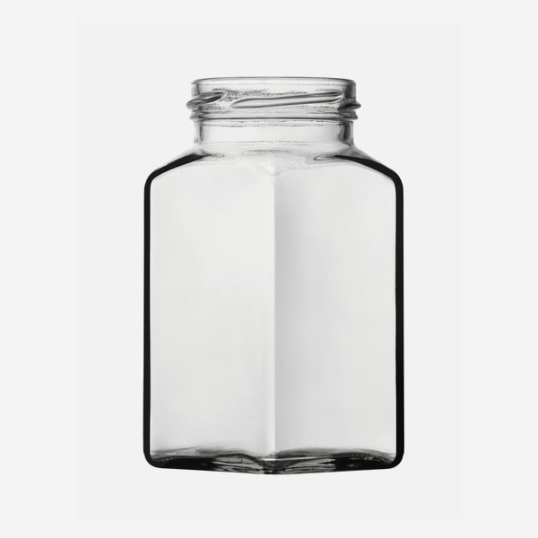 Square jar 312ml, white, mouth: TO58